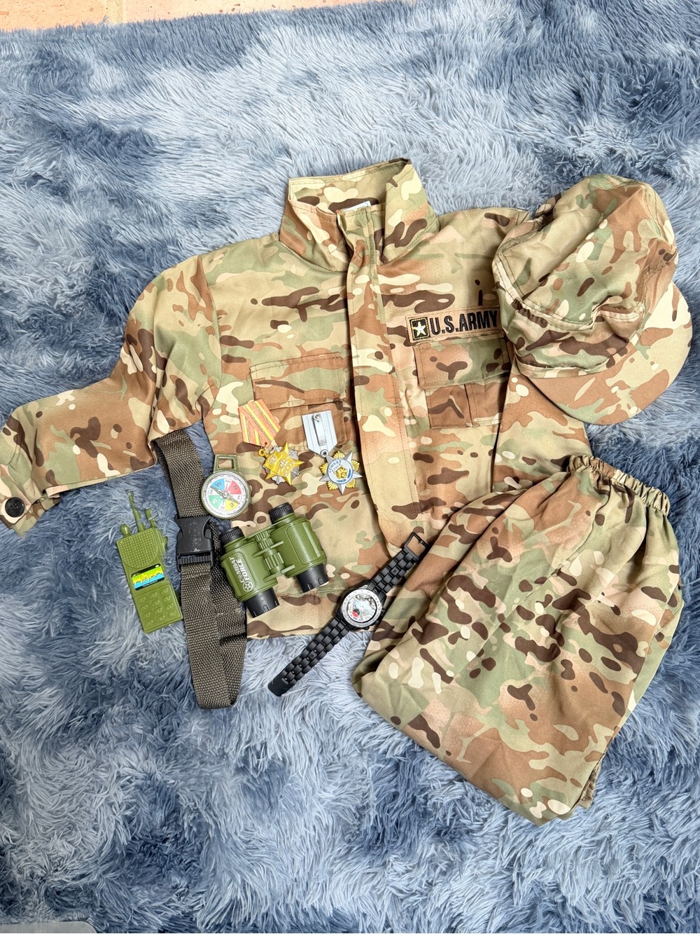 U.S. Army Costume Small kids Camouflage Jacket & Pants Set and accessories